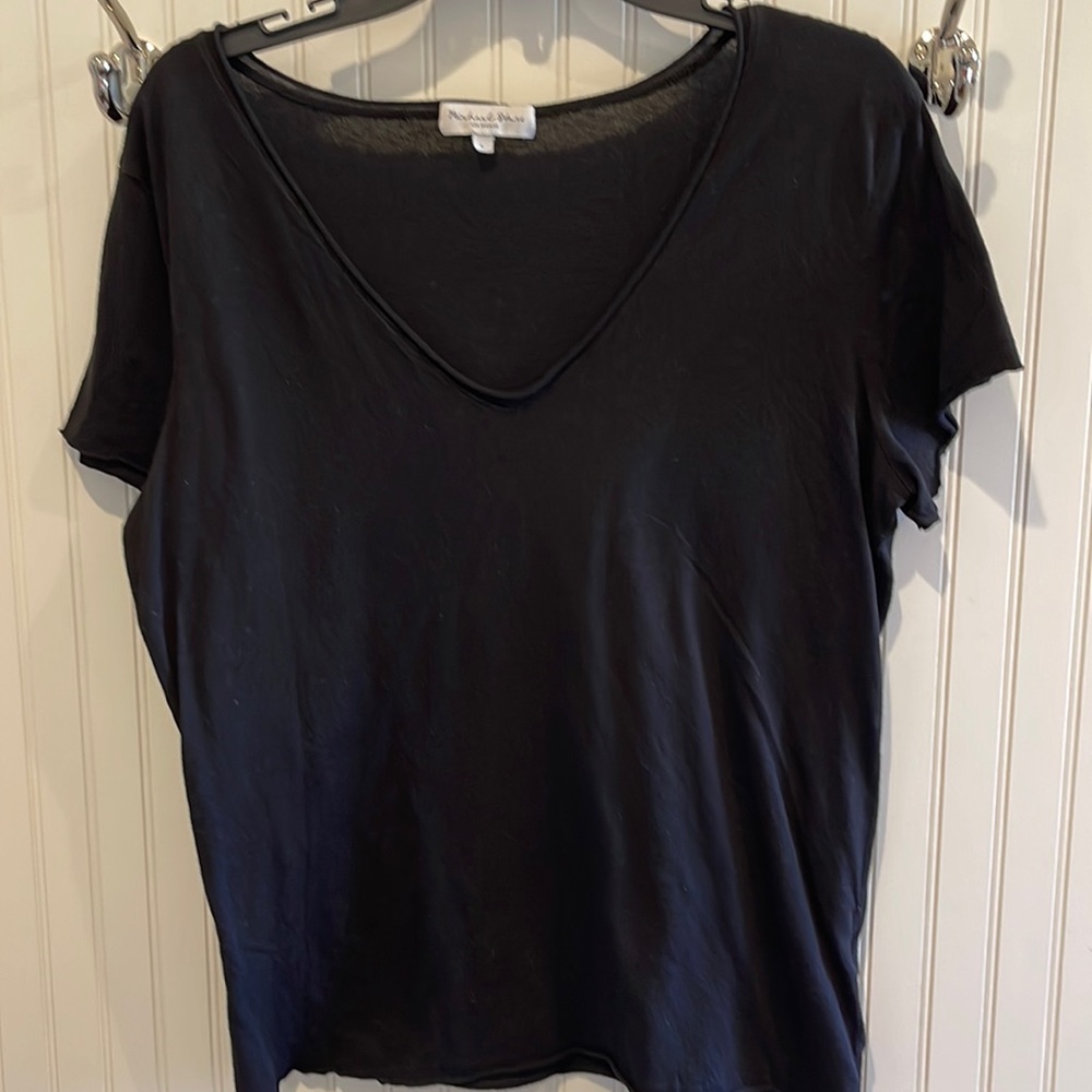 NWOT‎ Michael Stars V Neck Cotton Tee in Black!